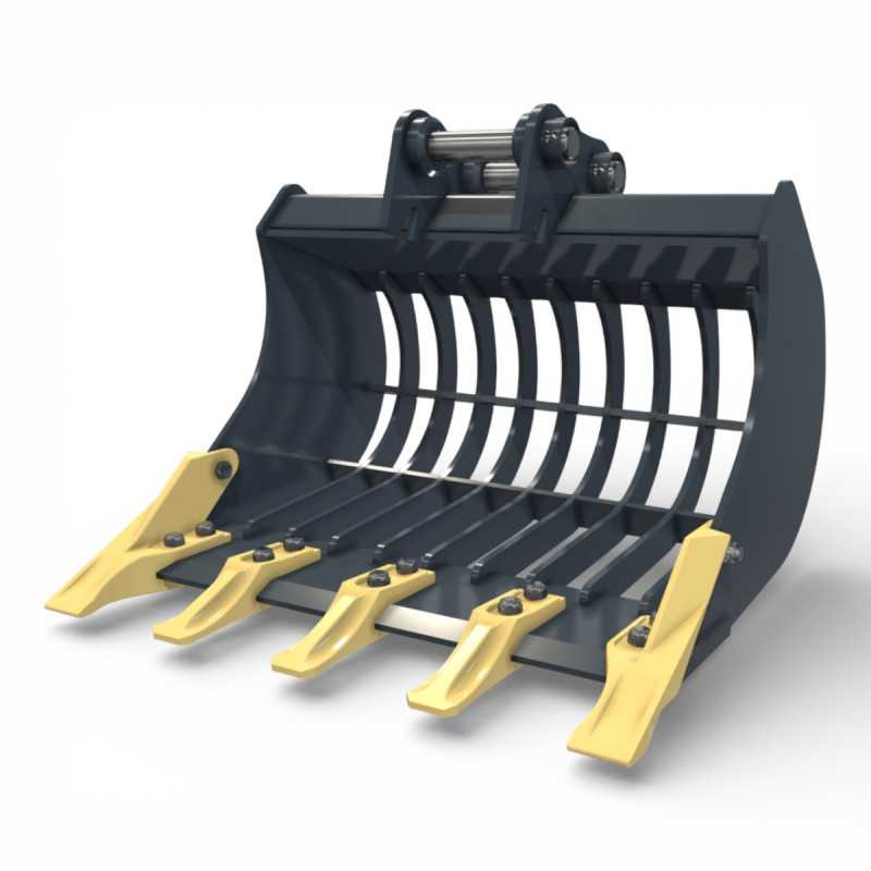 Cupa sortare prindere Strickland pentru miniexcavator utilizata la selectia materialului excavat