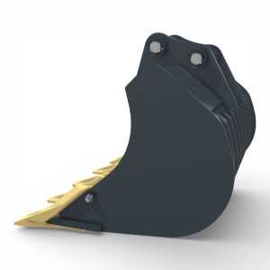 Cupa grilata pentru miniexcavator folosita la separarea pietrisului si balastului