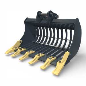 Cupa grilata miniexcavator Geith cu grilaj de 5 cm pentru separare eficienta