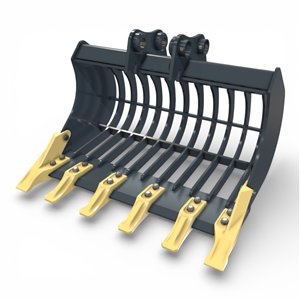 Cupa grilata Takeuchi TB015 pentru separarea pietrelor si pamantului fin