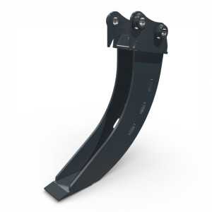 Cupa banana Takeuchi TB215 montata pe miniexcavator pentru sapaturi inguste