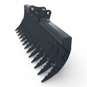 Grebla miniexcavator Bobcat E08 vedere frontala cu prindere bolt 3 cm