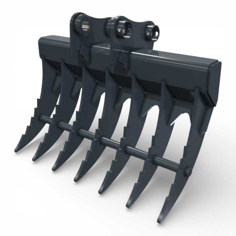 Grebla miniexcavator Bobcat E08 montata pe miniexcavator la curatare teren