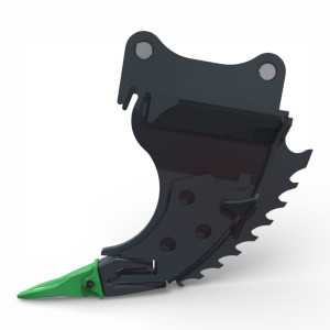 Ripper prindere S30 montat pe miniexcavator in sol compactat