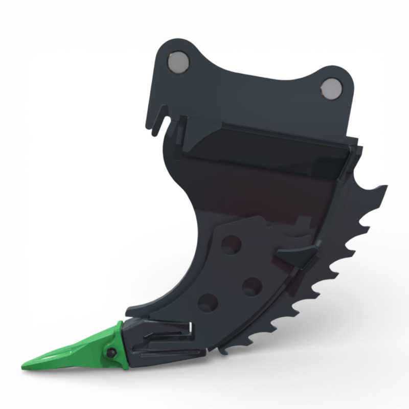 Ripper prindere S30 montat pe miniexcavator in sol compactat